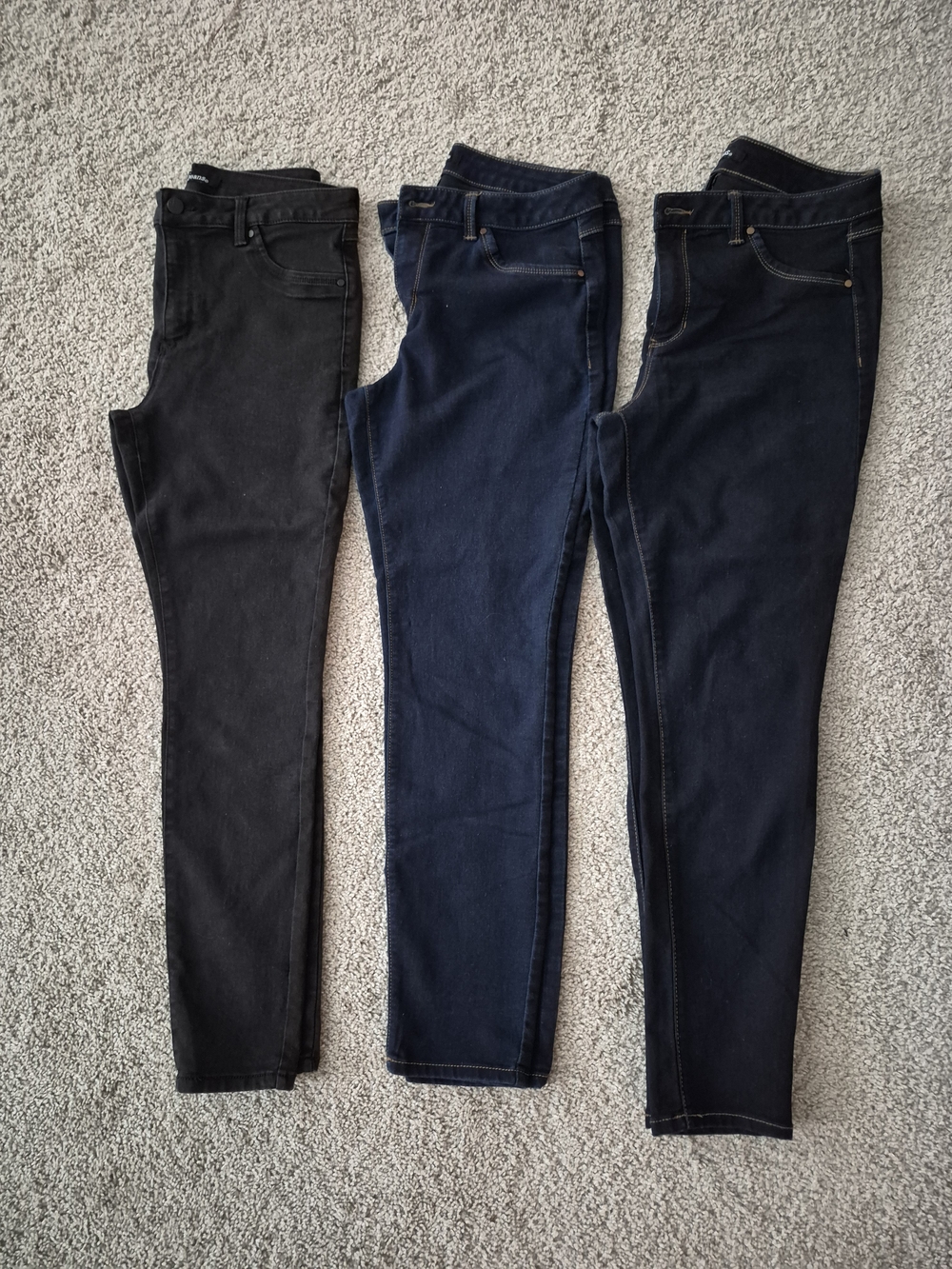 3-Pair Bundle DJeans (Black, Blue & True Blue) Women's Skinny Jeans Size 12